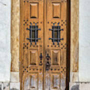 Weathered Brown Door Of Portugal Art Print
