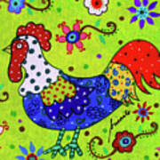 Whimsical Rooster Art Print