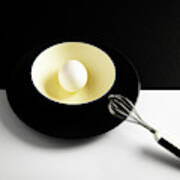 White Egg On A Yellow Bowl. Art Print