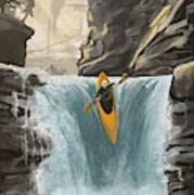 White Water Kayaking Art Print
