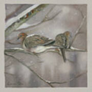 Winter Doves Art Print