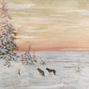 Winter Landscape With Wolves, 1915 Art Print