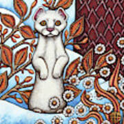Winter Weasel Art Print