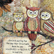 Wise Owls Art Print