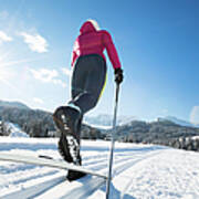Woman Doing Cross-country Skiing Art Print