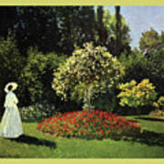 Woman In The Garden. Sainte-adresse (detail) Art Print