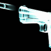 X-ray Of Gun Firing Bullet Digital Art Print