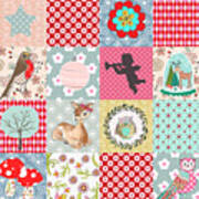 Xmas Patchwork Art Print