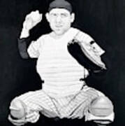 Yogi Berra Catching Art Print