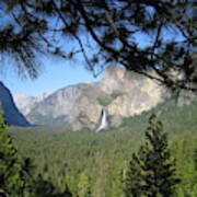 Yosemite Valley Yosemite National Park Bridal Veil Falls El Capitan Half Dome A Panoramic View Art Print