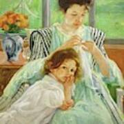 Young Mother Sewing, 1901 Canvas,92,4 X 73,7 Cm. Art Print