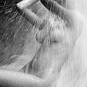 Young Woman In The Shower Art Print