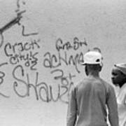 Youths Near Crack Graffiti Art Print