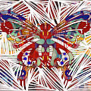 Zen Butterfly Abstract Digital Mixed Media Artwork By Omaste Witkowski Art Print