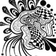 Zendoodle Black And White Art Print