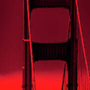 0695 Red San Francisco Bridge California Art Print