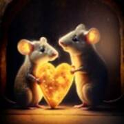 A Couple Of Love Mices #1 Art Print