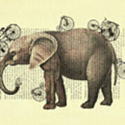 Bicycle Elephant #1 Art Print