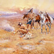 Blackfeet Burning Crow Buffalo Range By Charles Marion Russellby Charles Marion Russell By Charles M Art Print
