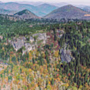 Blue Ridge Parkway Aerial View With Autumn Colors #3 Art Print