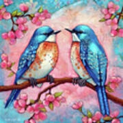 Bluebirds Of Happiness Art Print