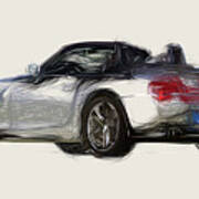 Bmw Z4 M Roadster Car Drawing #1 Art Print