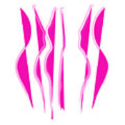 Bold Pink Abstract Curvy Lines Art Print