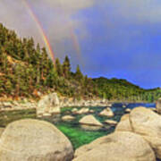 Boulder Bay Rainbows, Lake Tahoe, Nevada #1 Art Print