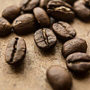 Closeup Of Brown Coffee Background #1 Art Print