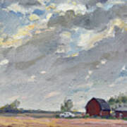 Cloudy Day At The Farm #1 Art Print