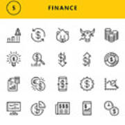 Finance Line Icons #1 Art Print
