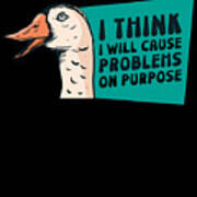 Goose Problems Farm Animal Cartoon Bird #1 Art Print