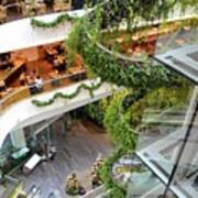 Green vertical interior design of Emquartier shopping mall dining floors  Bangkok Thailand Tapestry