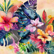 Hawaiian Hibiscus Garden #1 Art Print