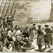 Immigrants Arriving In New York City, 1887 Engraving #1 Art Print