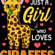 Multicolor Just A Girl Who Loves Giraffes Gifts For Women Just A Girl Who Loves Giraffes Cute & Funny Fluffy Womens Throw Pillow 16x16 