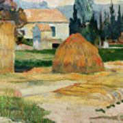 Landscape Near Arles By Paul Gauguin Art Print