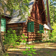 Log Cabin In The Woods  #1 Art Print