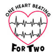 One Heart Beating For Two Text Art Print