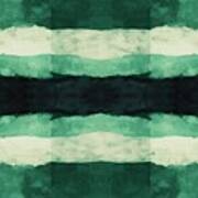 Seamless Painted Thick Horizontal Lines Textile Texture Background Tileable Artistic Vintage Green Acrylic Paint Hand Drawn Flag Stripes Surface Pattern Fashion And Interior Design 3d Rendering #1 Art Print