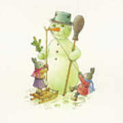 Snowman #2 Art Print