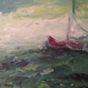 Stormy Sailboat Art Print