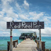 Summer Day At The Rod And Reel Pier, Anna Maria Island, Fl Art Print