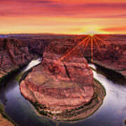 Sunset At Horseshoe Bend #1 Art Print