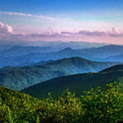 Scenic View Of Blue Ridge Mountains Art Print