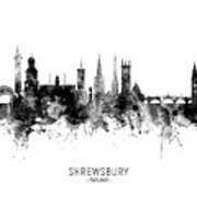 Shrewsbury England Skyline #10 Art Print