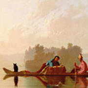 Fur Traders Descending The Missouri By George Caleb Bingham Art Print