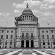Rhode Island State Capitol Building In Black And White Art Print