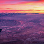 Flying Over Rockies In Airplane From Salt Lake City At Sunset #13 Art Print