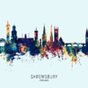 Shrewsbury England Skyline #14 Art Print